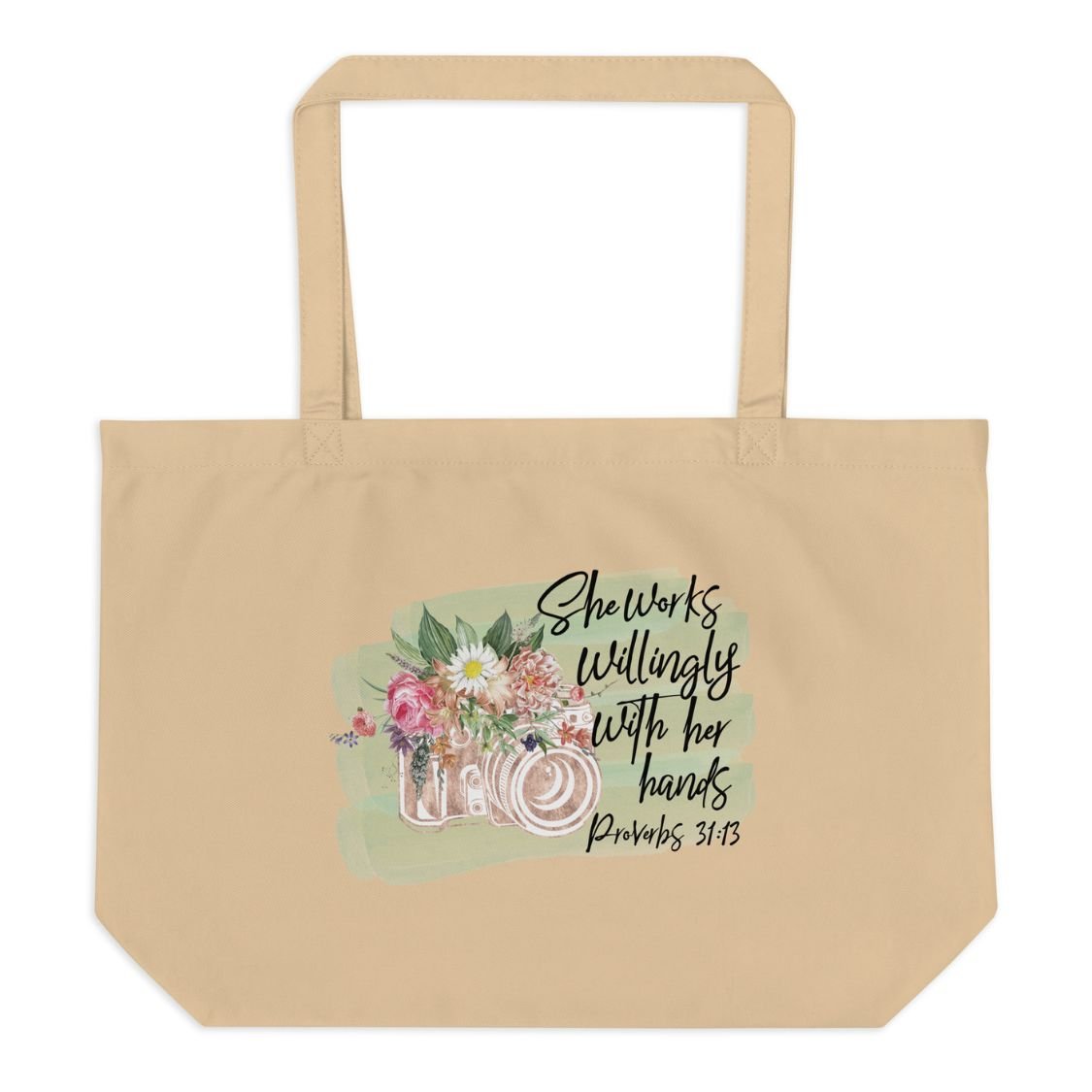 Photographer - She Works Willingly Relaxed T-Shirt - Matching Tote Available - Jesus Passion Apparel