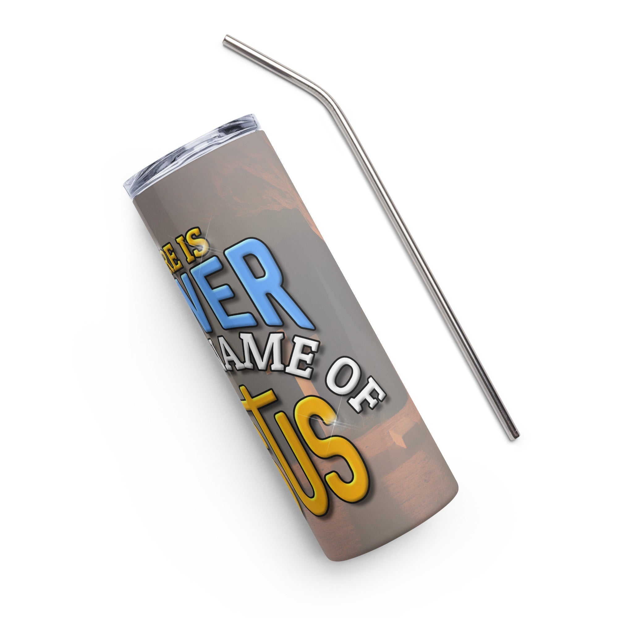 Power in Jesus 20 oz Tumbler - Stainless Steel Straw - Jesus Passion Apparel