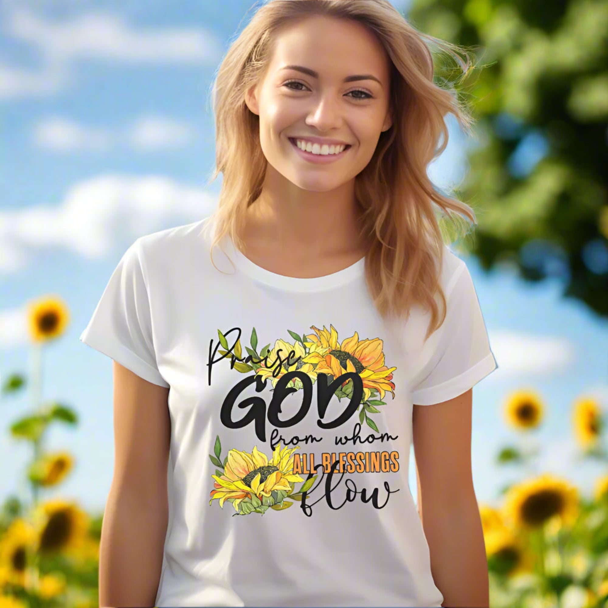 Praise God All Blessing Flow Jersey Short Sleeve T-Shirt - Jesus Passion Apparel