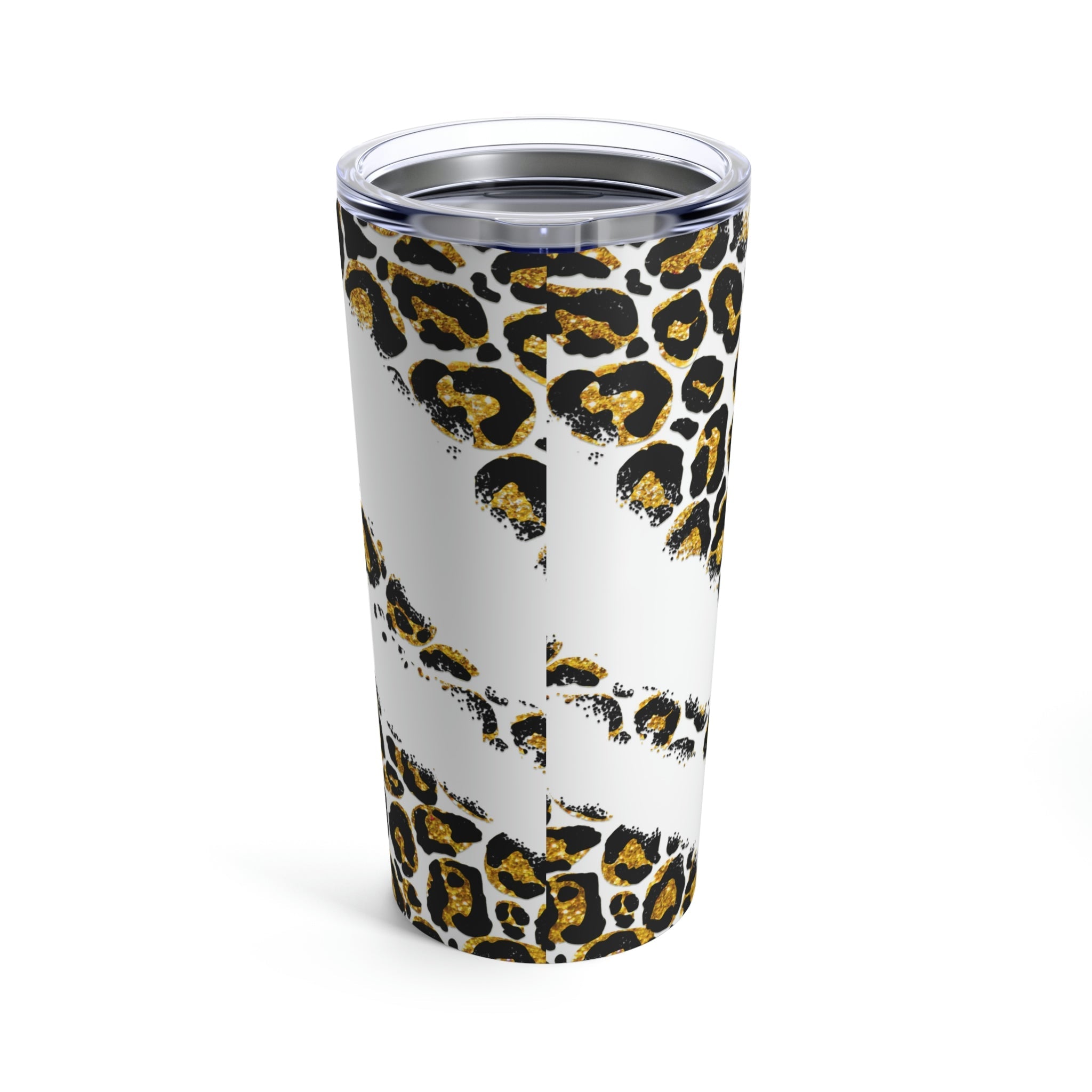 Pray Animal Print Gold Glitter Hot - Cold Tumbler 20 oz with Sip Lid - Jesus Passion Apparel