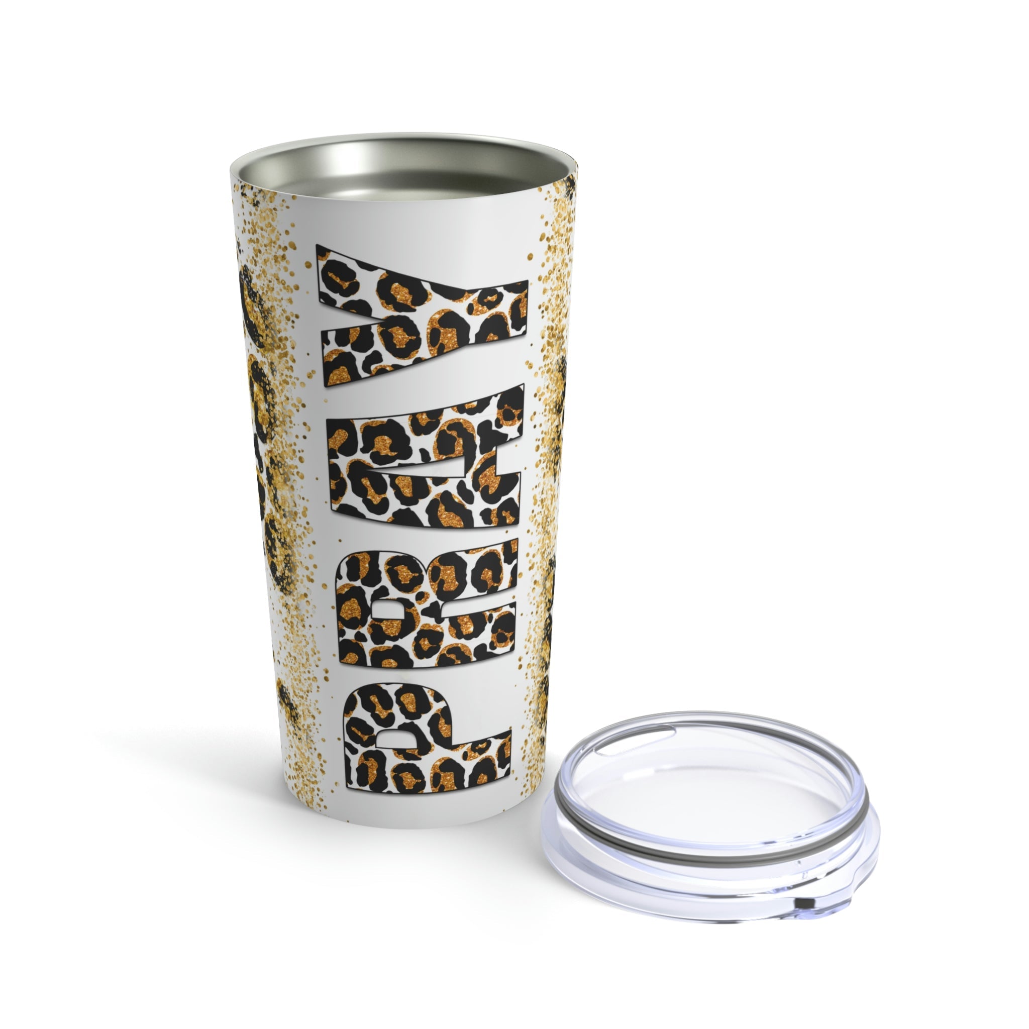 Pray Animal Print Gold Glitter Hot - Cold Tumbler 20 oz with Sip Lid - Jesus Passion Apparel