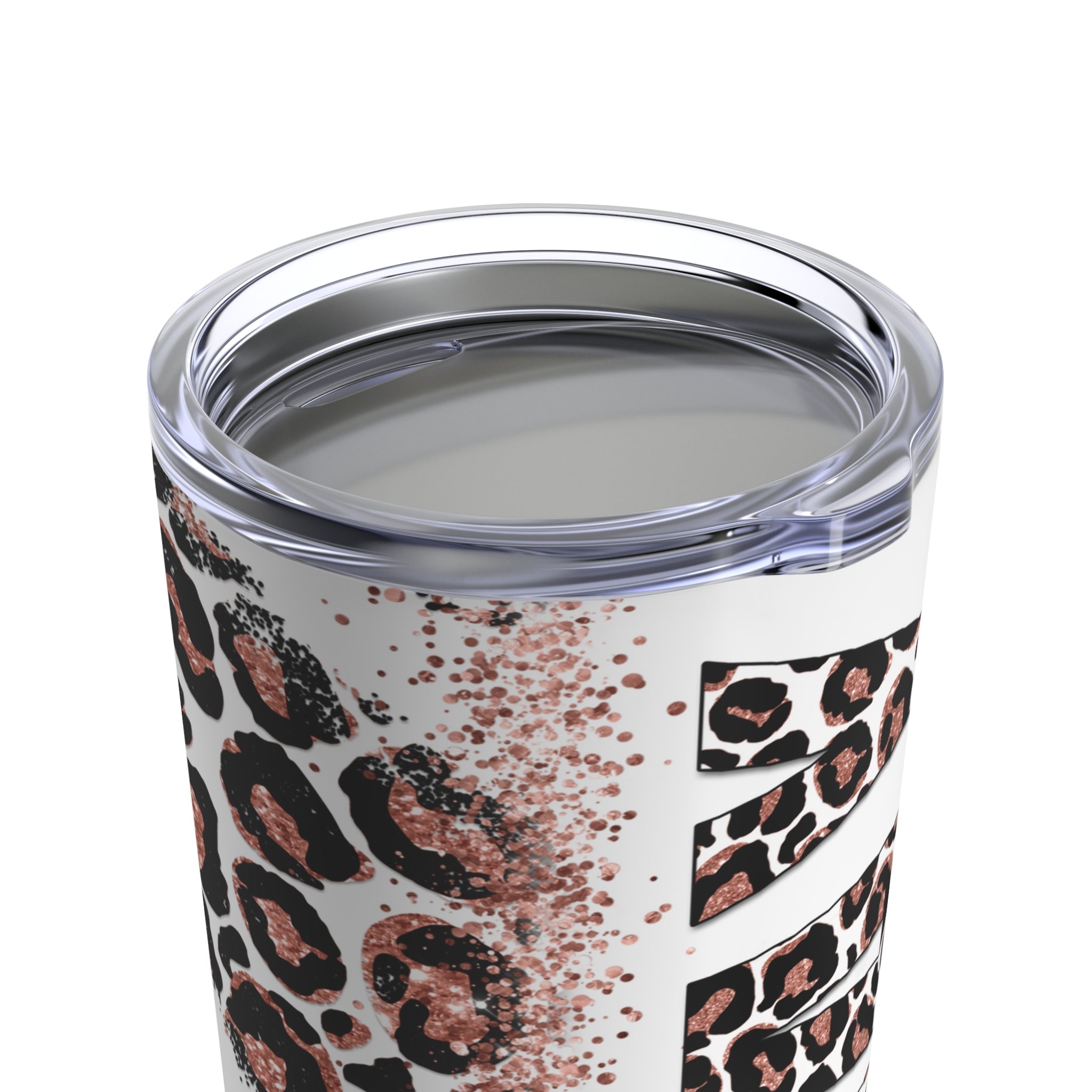 Pray Animal Print Pink Rose Glitter Hot - Cold Tumbler 20 oz with Sip Lid - Jesus Passion Apparel