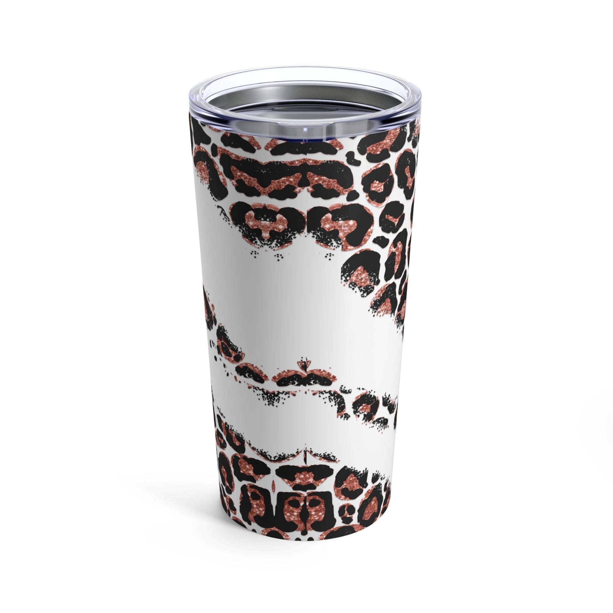 Pray Animal Print Pink Rose Glitter Hot - Cold Tumbler 20 oz with Sip Lid - Jesus Passion Apparel