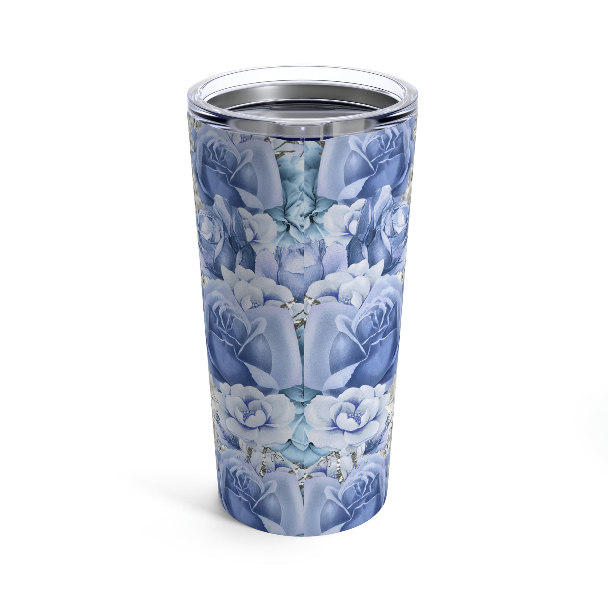 Pray On Over Through It Blue Butterflies Roses Hot - Cold Tumbler 20 oz with Sip Lid - Jesus Passion Apparel