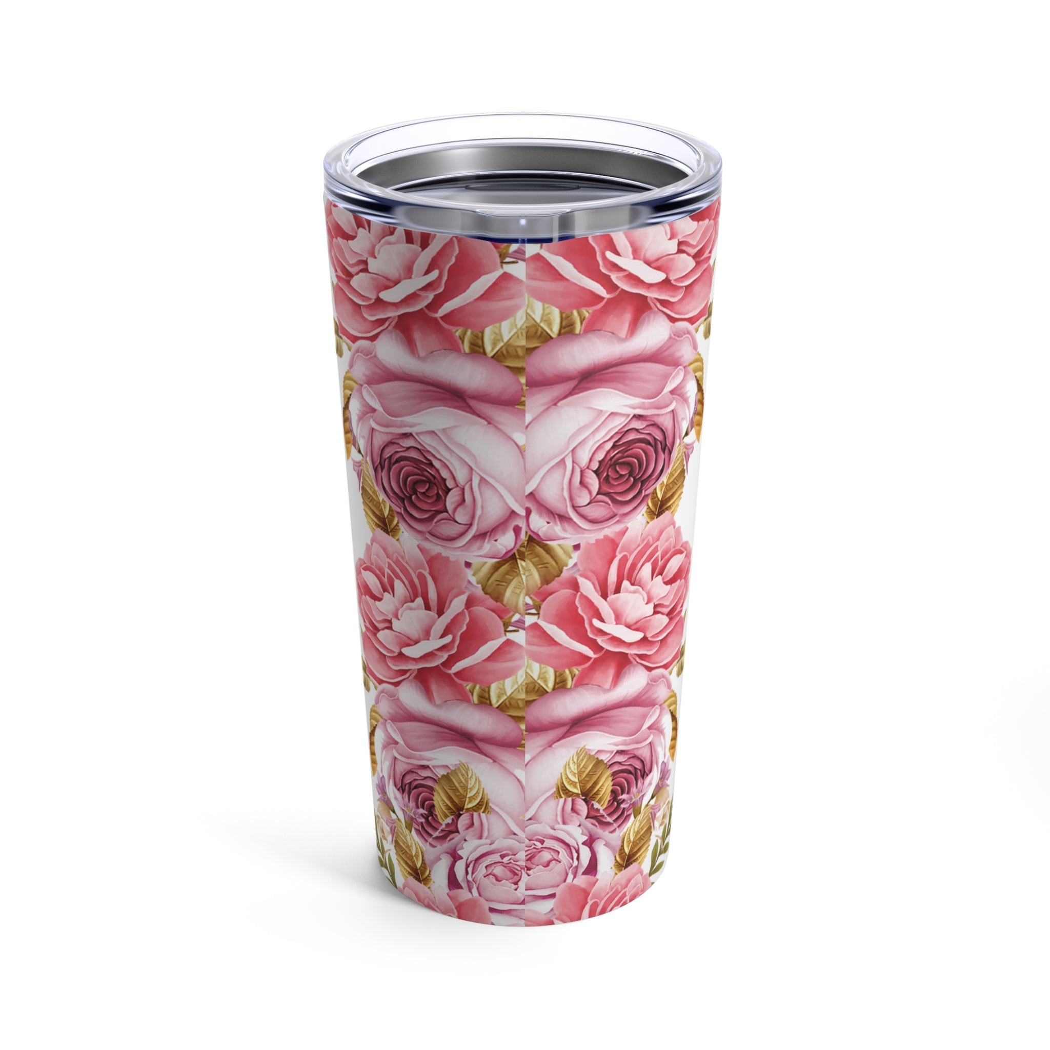 Pray On Over Through It Pink Roses Glitter Hot - Cold Tumbler 20 oz with Sip Lid - Jesus Passion Apparel