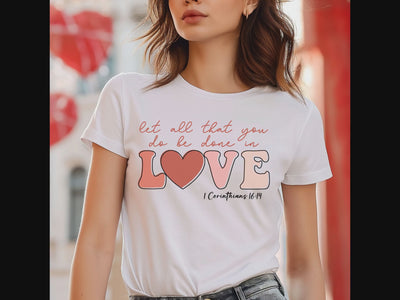 All in Love Unisex Jersey Short Sleeve Tee - White Size: XS Color: White Jesus Passion Apparel