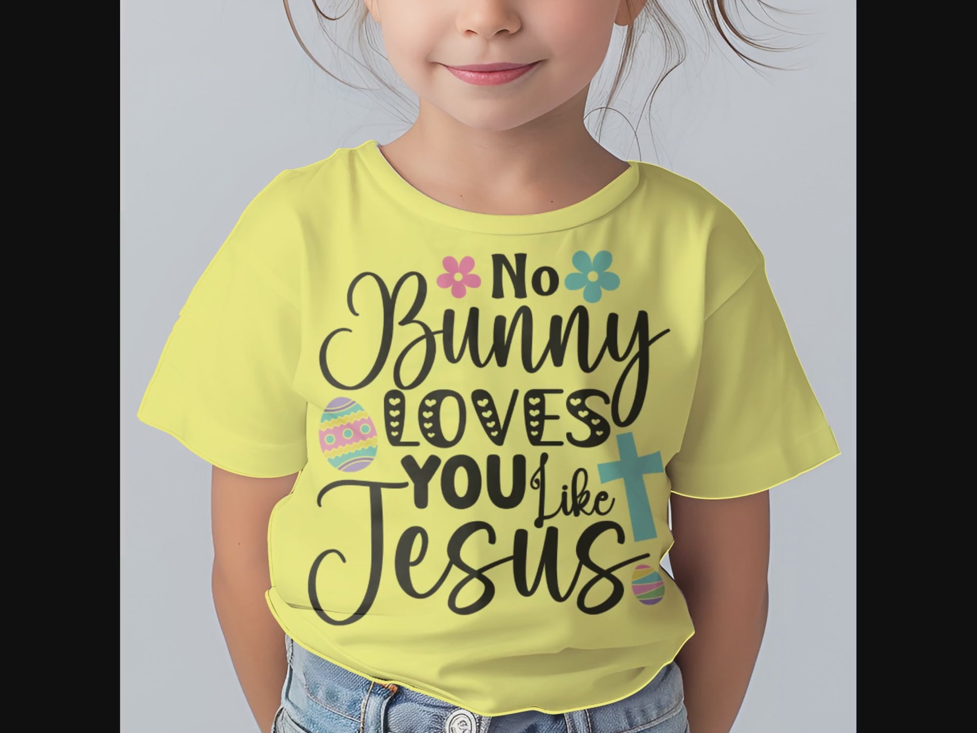 No Bunny Loves You Like Jesus Toddler Short Sleeve Tee Size: 5/6T Color: Heather Jesus Passion Apparel