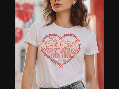 Greatest Love Story Unisex Jersey Short Sleeve Tee - White Size: XS Color: White Jesus Passion Apparel