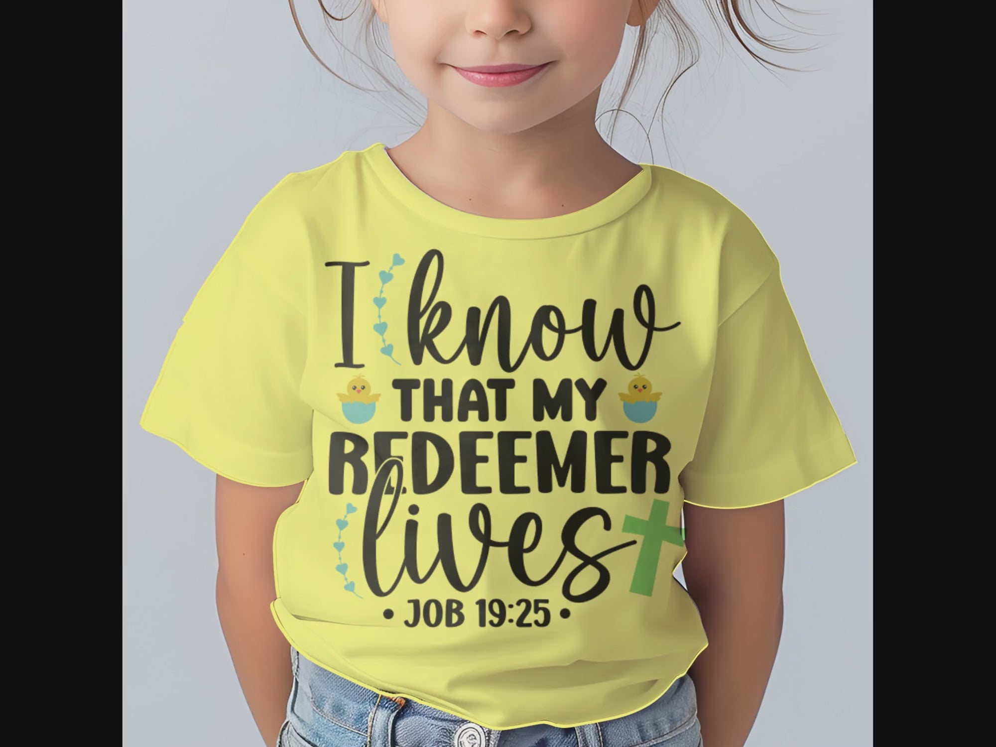 I Know That My Redeemer Lives Job 19 25 Toddler Short Sleeve Tee Size: 5/6T Color: Heather Jesus Passion Apparel