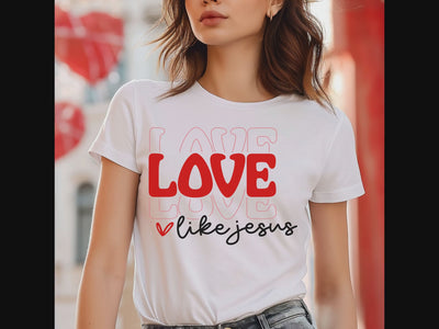 Love Like Jesus Valentine Unisex Jersey Short Sleeve Tee - White Size: XS Color: White Jesus Passion Apparel