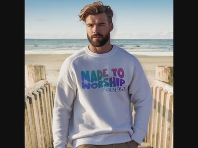 Made to Worship Men's Unisex-Fit Fleece Sweatshirt - White Size: S Color: White Jesus Passion Apparel