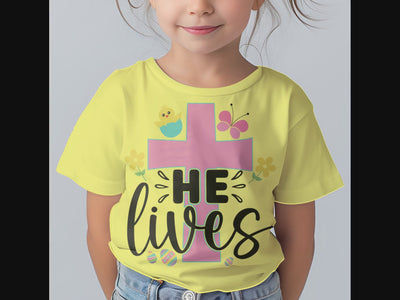 He Lives Toddler Short Sleeve Tee Size: 5/6T Color: Heather Jesus Passion Apparel