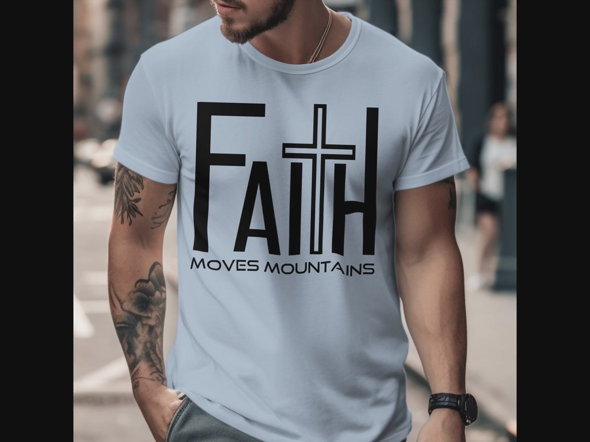 Faith Men's Jersey Short Sleeve Tee Size: XS Color: Athletic Heather Jesus Passion Apparel