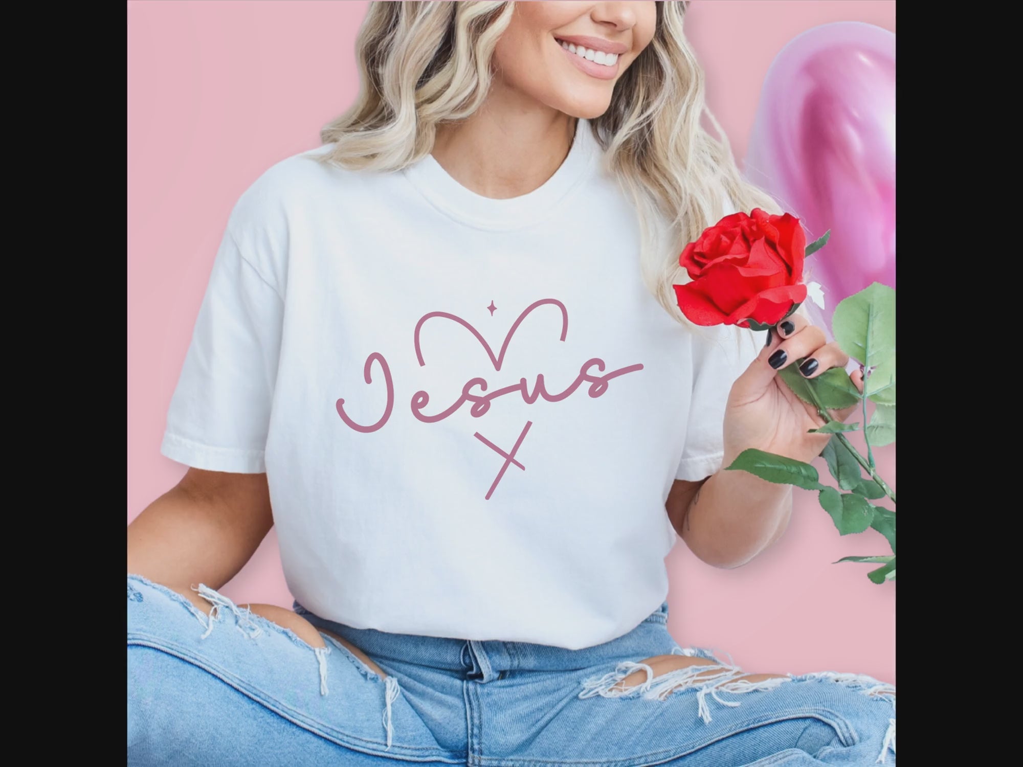 Jesus Heart Main file Unisex Jersey Short Sleeve Tee - White Size: XS Color: White Jesus Passion Apparel