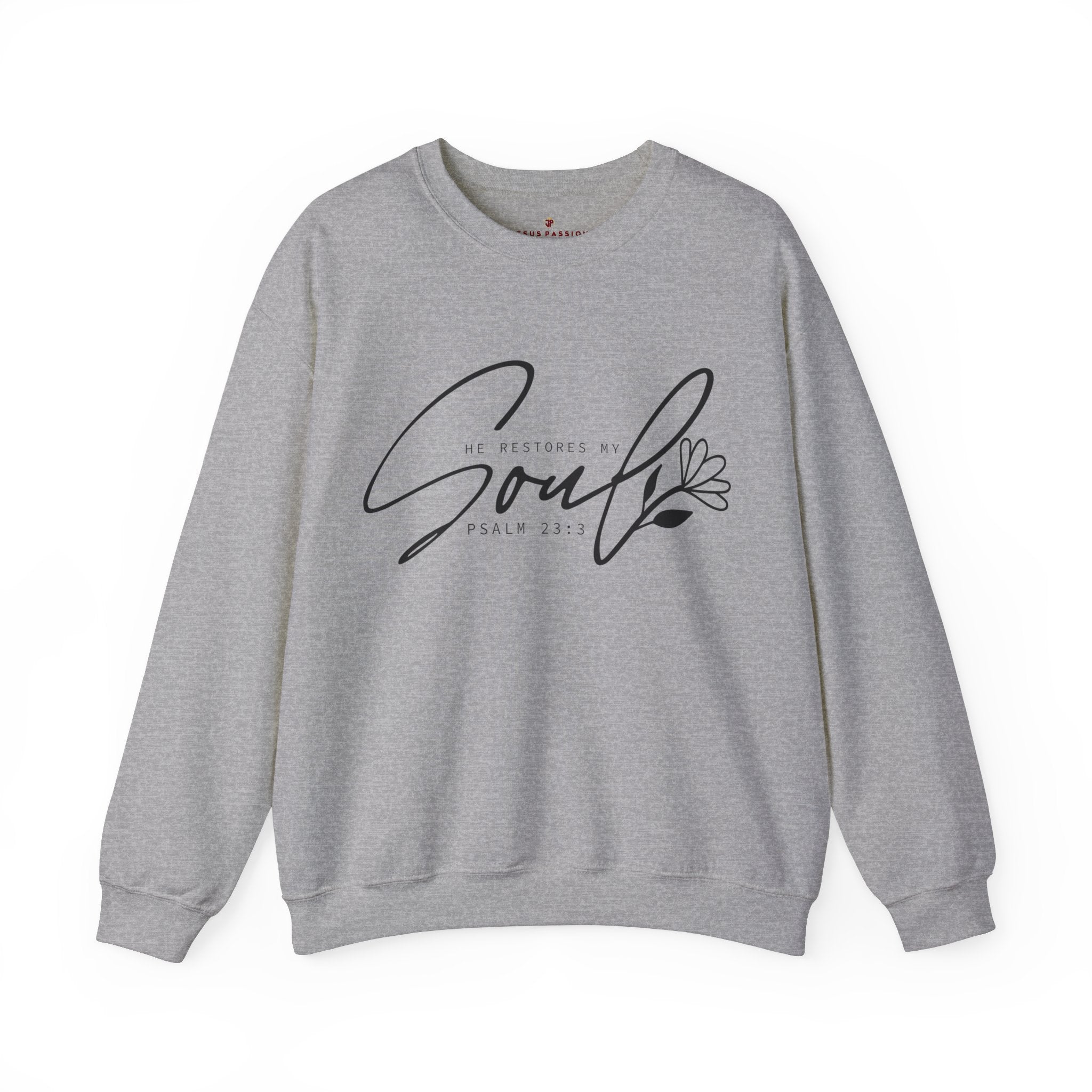 Restores My Soul Women's Fleece Unisex - Fit Sweatshirt White / Sport Grey - Jesus Passion Apparel