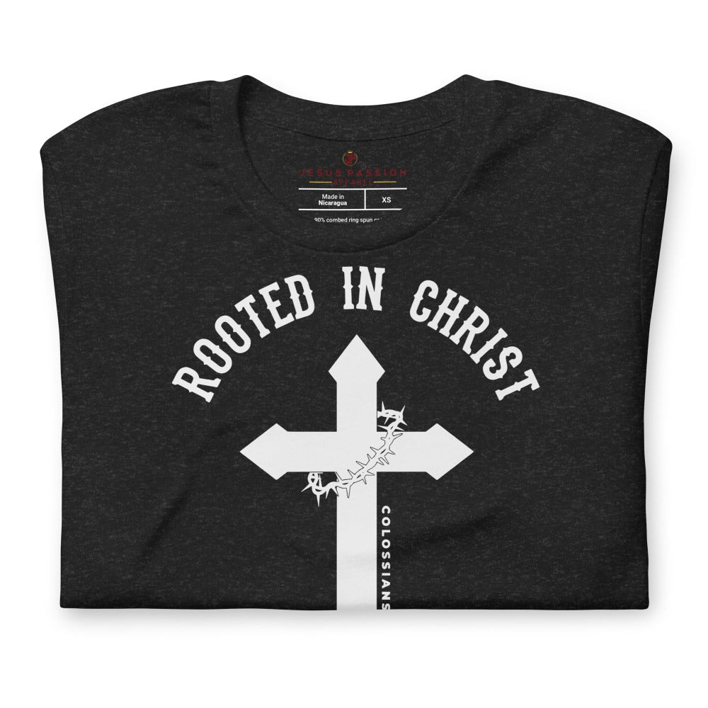 Rooted in Christ Jersey Short Sleeve T-Shirt - Jesus Passion Apparel