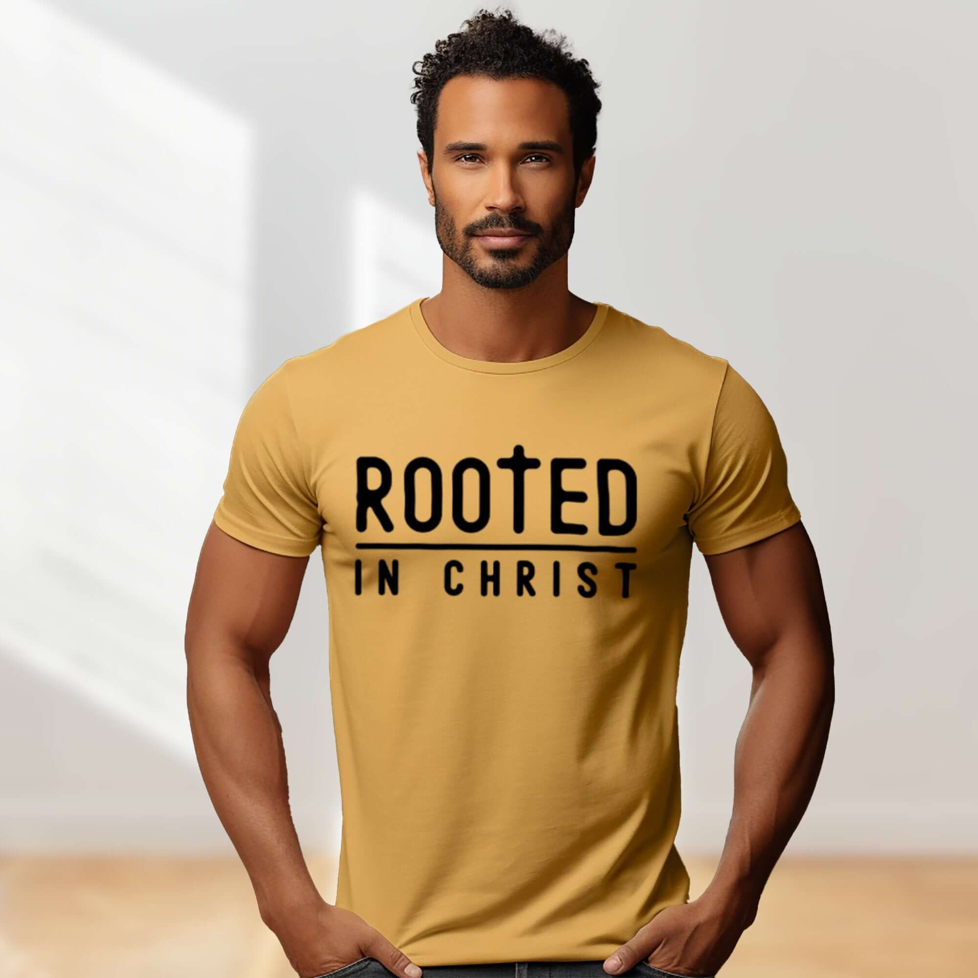 Rooted in Christ Men's Jersey Short Sleeve Tee - Jesus Passion Apparel