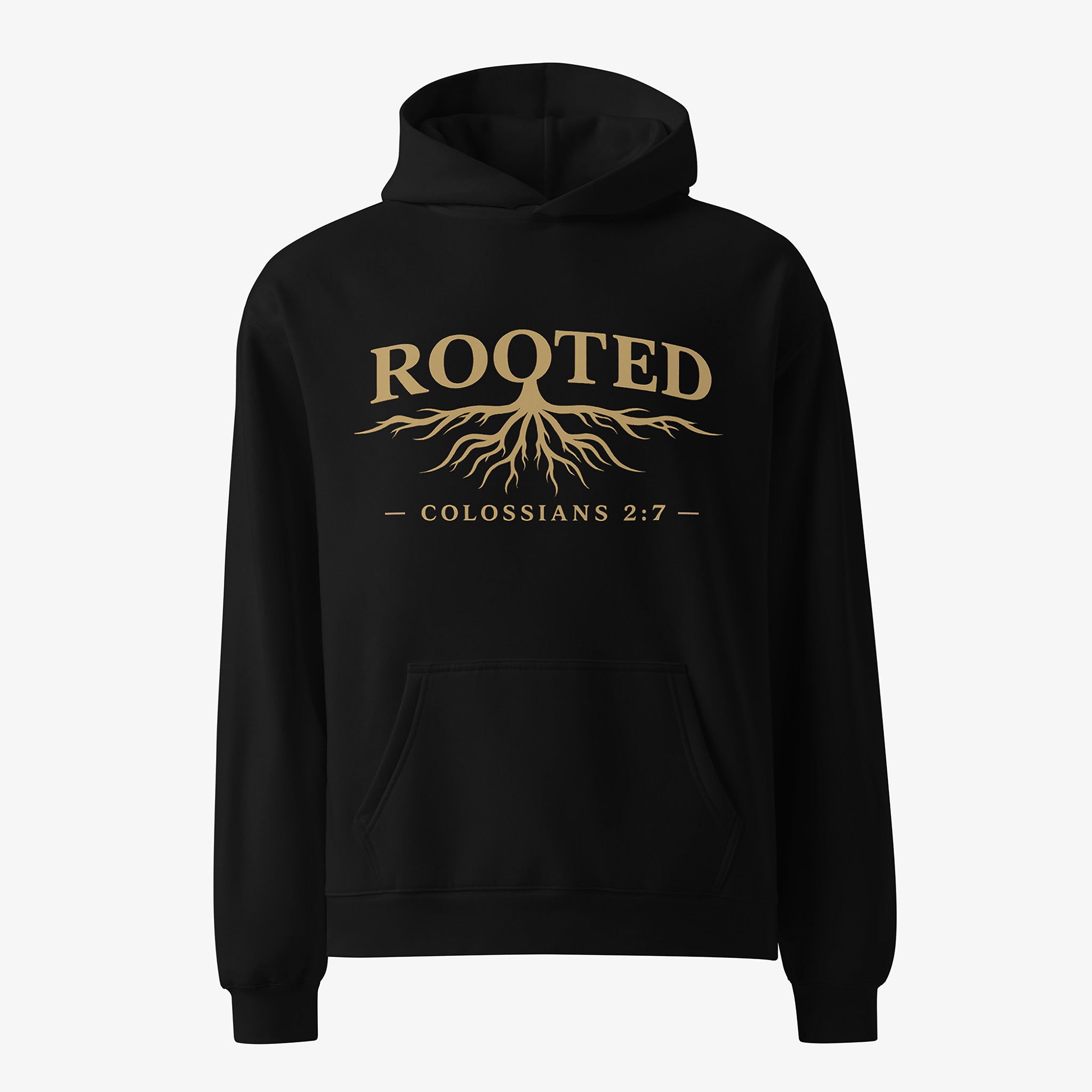 Black hoodie with cosmic design on a white background