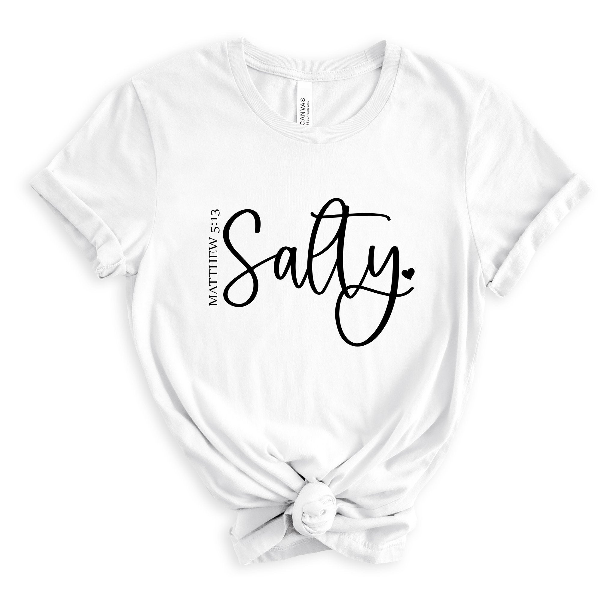 Salty Unisex Jersey Short Sleeve Tee - Black / White - Jesus Passion Apparel