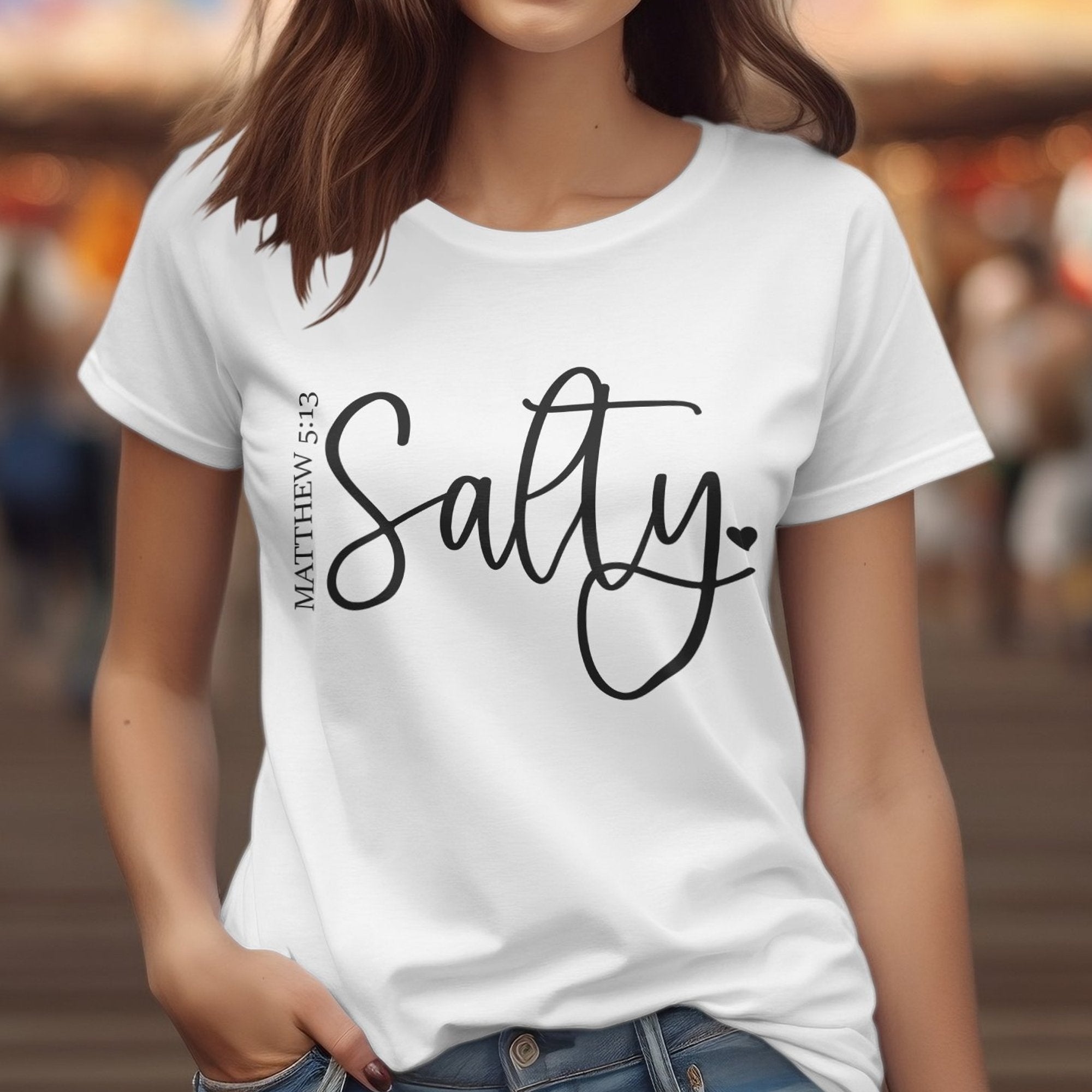 Salty Unisex Jersey Short Sleeve Tee - Black / White - Jesus Passion Apparel