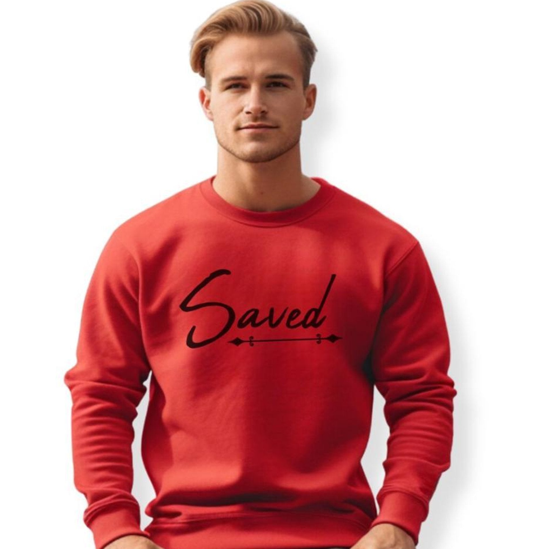 Saved Men's Fleece Unisex - Fit Sweatshirt - Jesus Passion Apparel