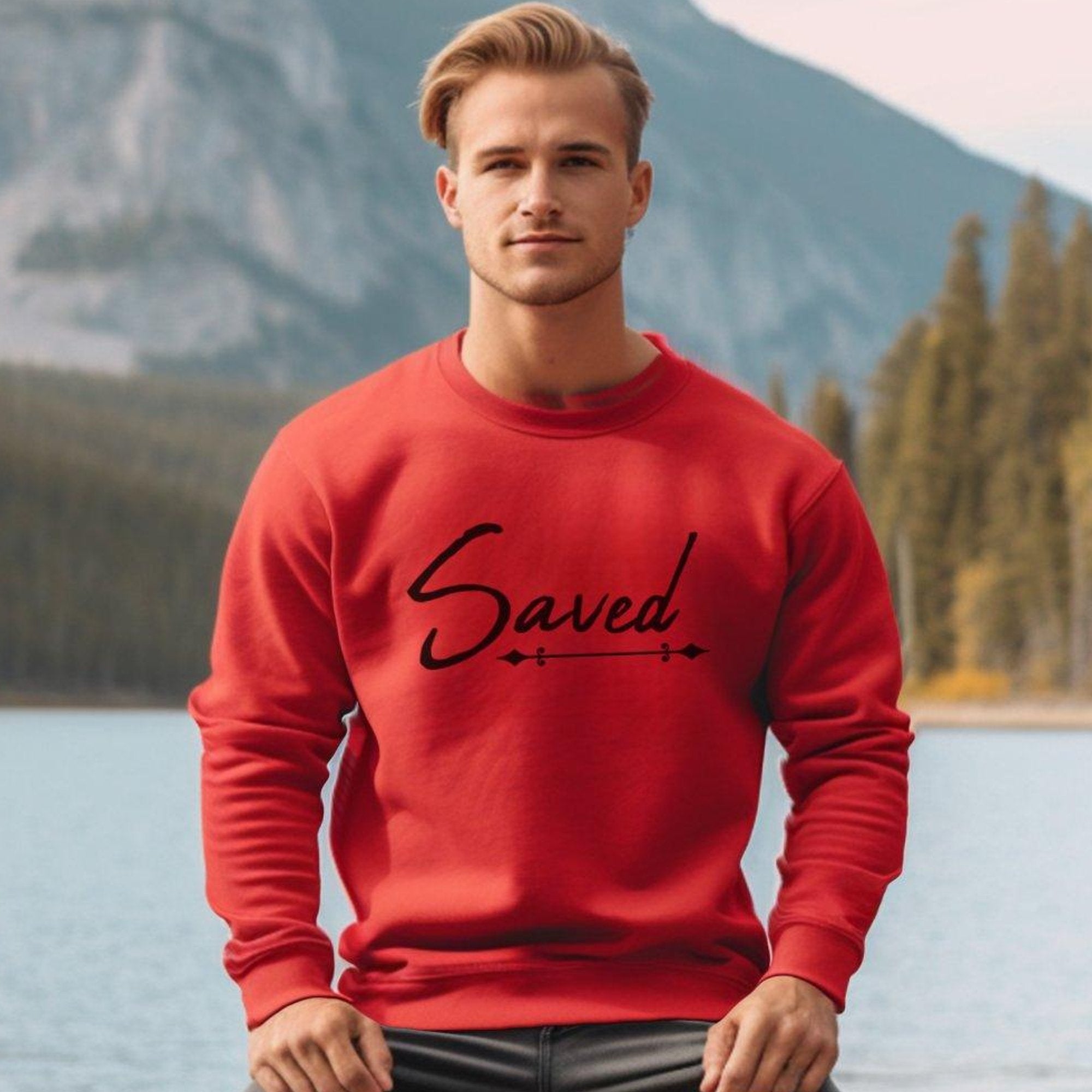 Saved Men's Fleece Unisex - Fit Sweatshirt - Jesus Passion Apparel