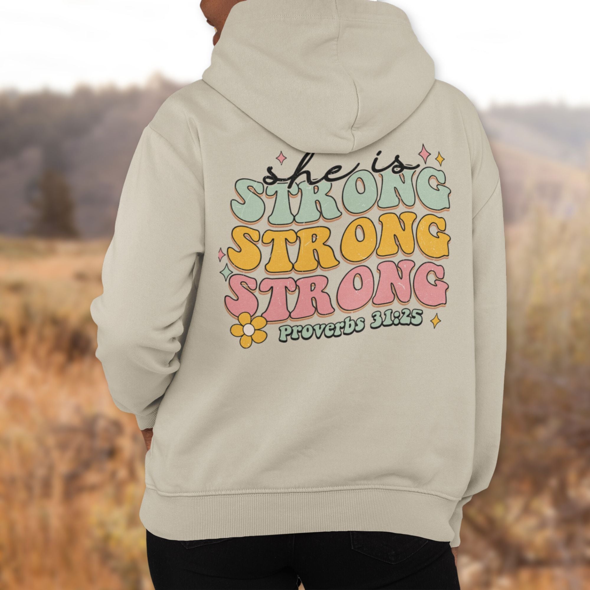 She is Strong Retro - Inspired Unisex - Fit Heavy Blend Hoodie - Jesus Passion Apparel