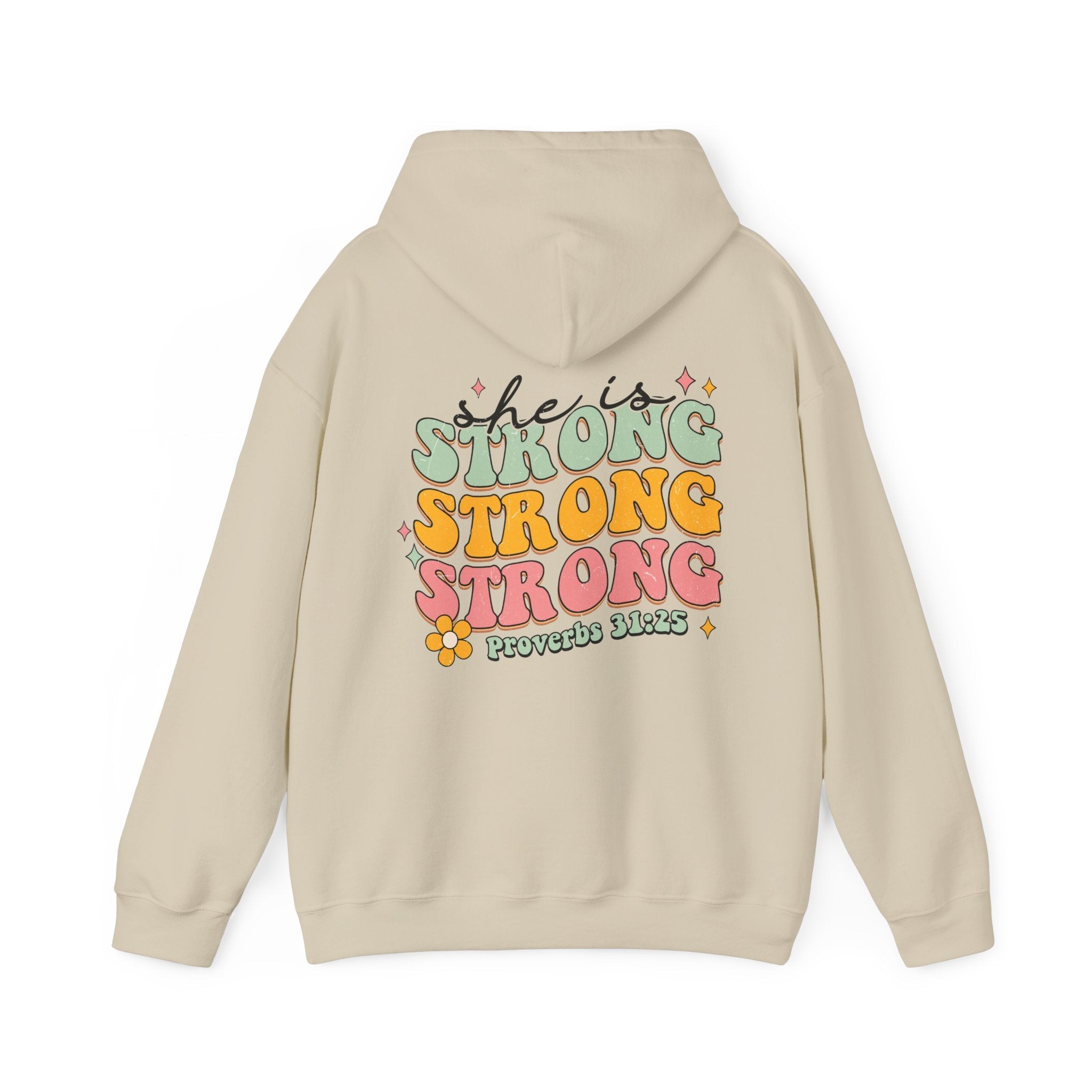 She is Strong Retro - Inspired Unisex - Fit Heavy Blend Hoodie - Jesus Passion Apparel