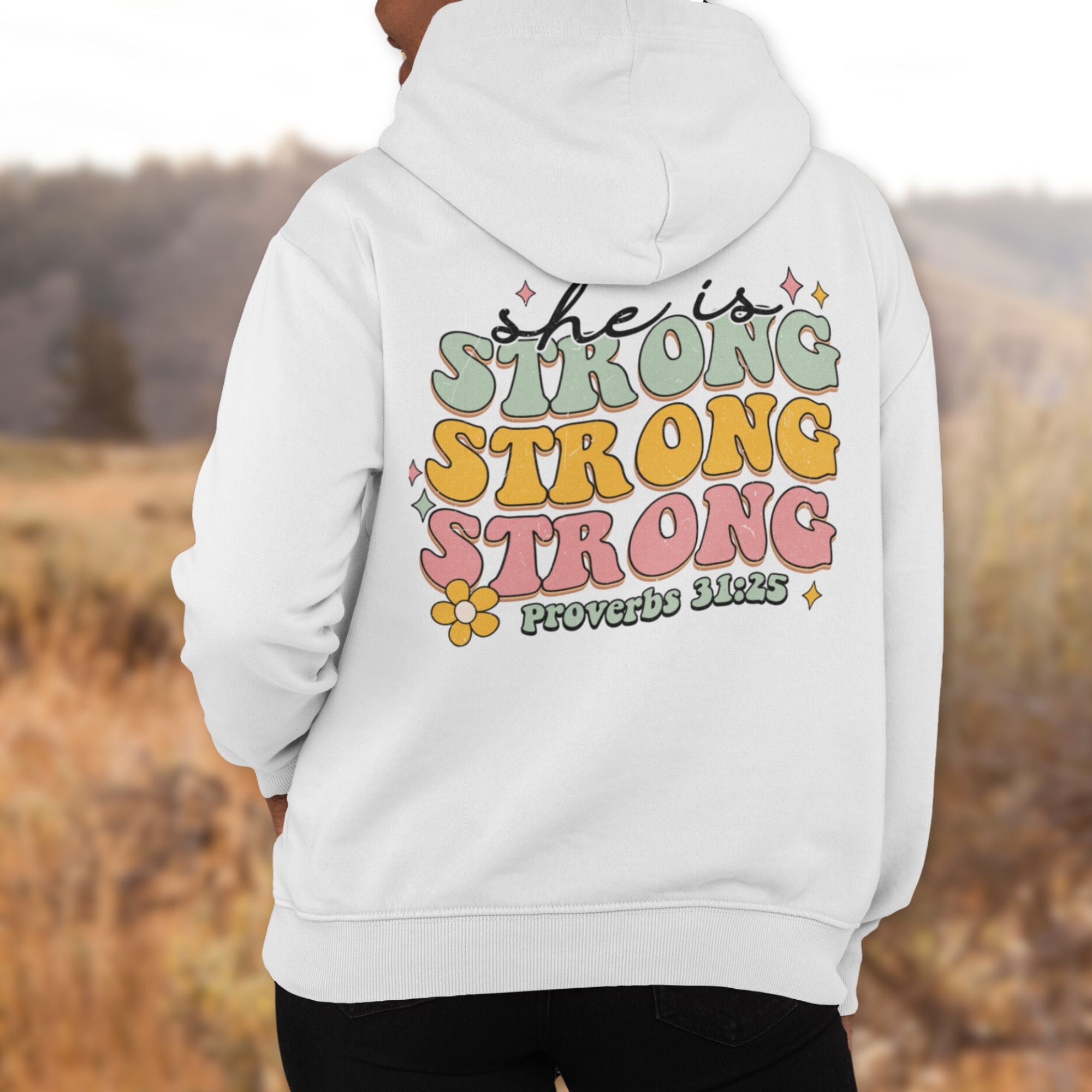 She is Strong Retro - Inspired Unisex - Fit Heavy Blend Hoodie - Jesus Passion Apparel