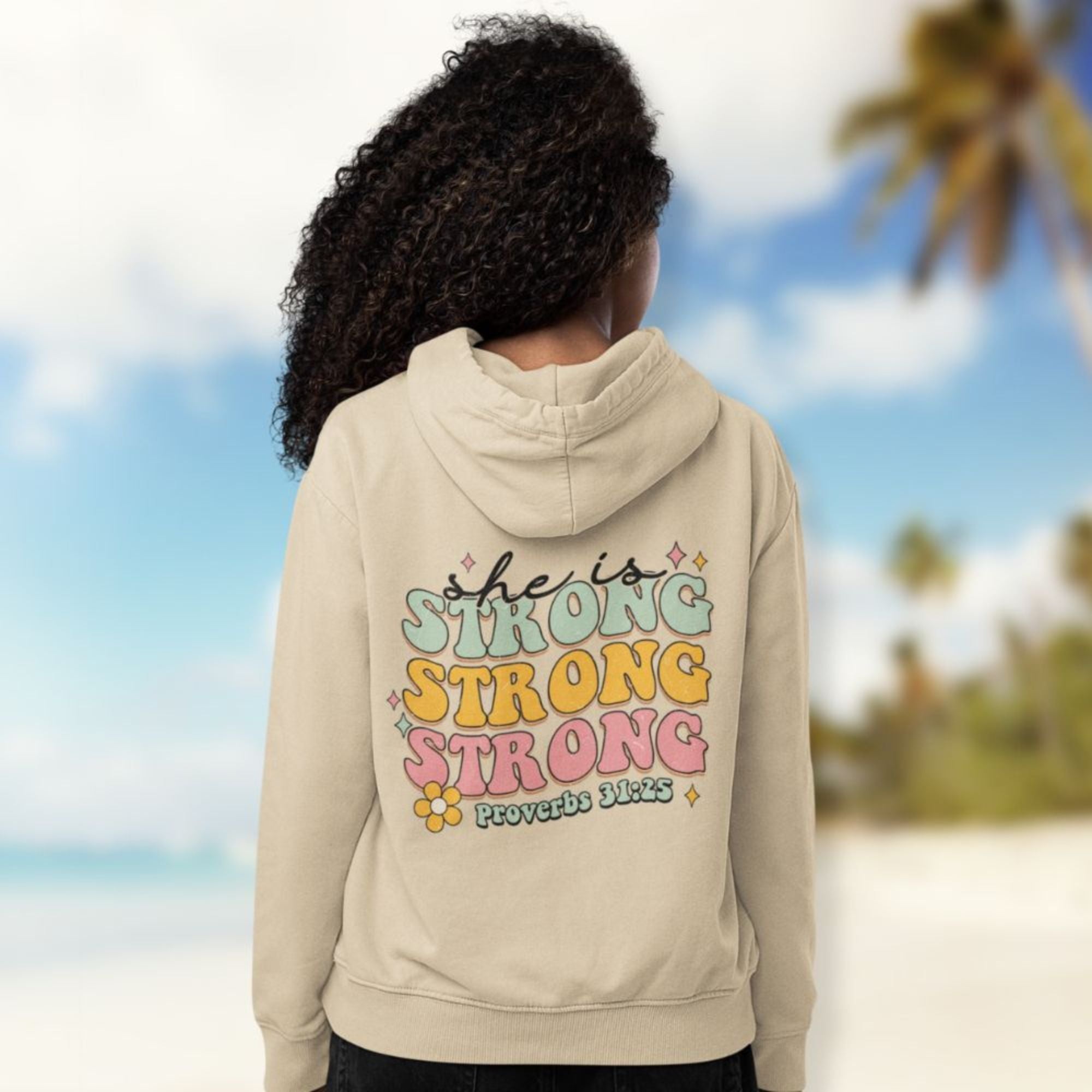 She is Strong Retro - Inspired Unisex - Fit Heavy Blend Hoodie - Jesus Passion Apparel