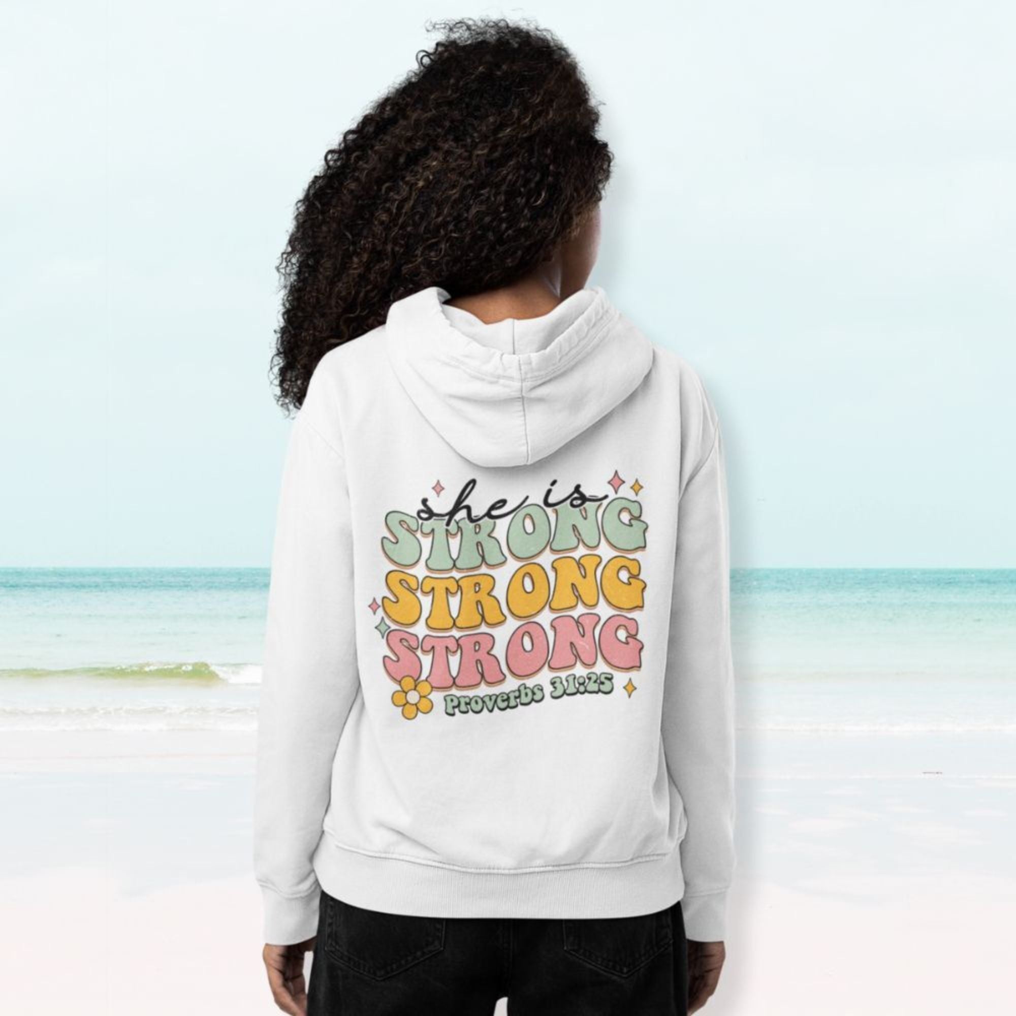 She is Strong Retro - Inspired Unisex - Fit Heavy Blend Hoodie - Jesus Passion Apparel