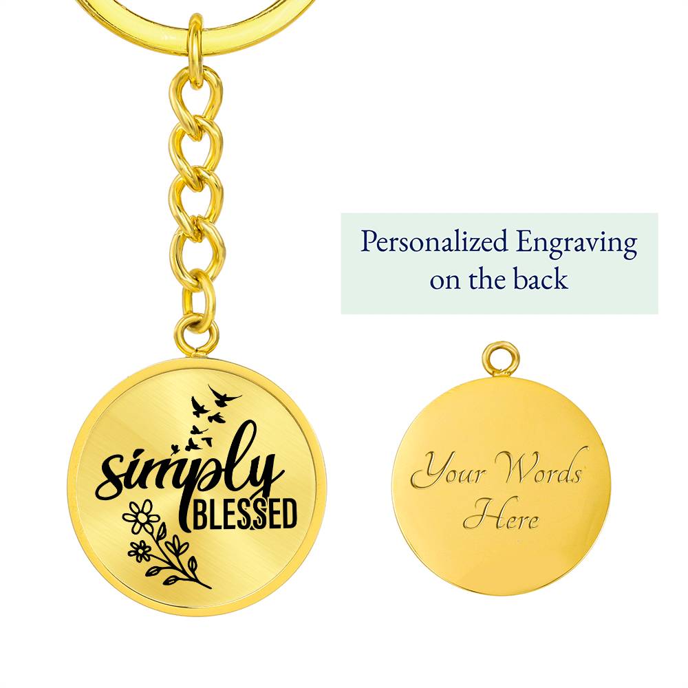 Simple Blessed Daily Reminder Keychain - Black - Jesus Passion Apparel