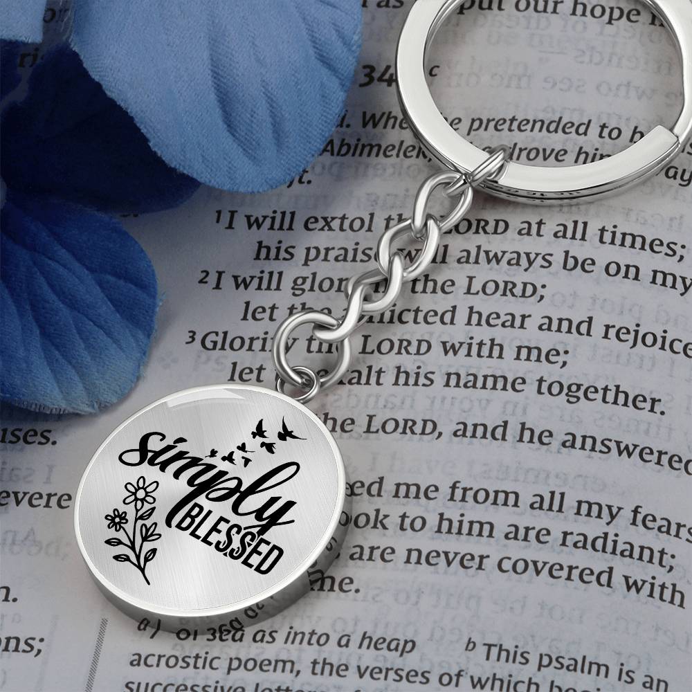 Simple Blessed Daily Reminder Keychain - Black - Jesus Passion Apparel