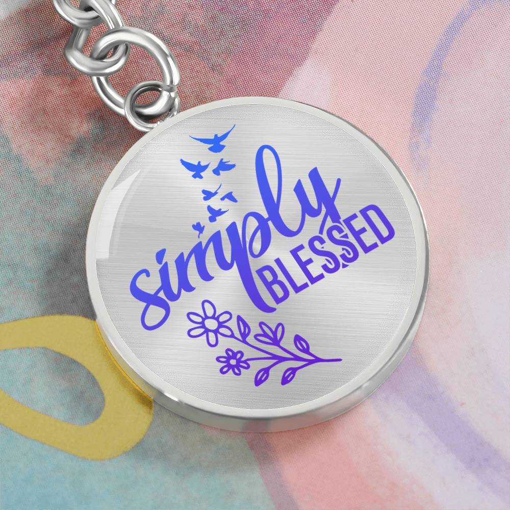 Simple Blessed Daily Reminder Keychain - Blue - Jesus Passion Apparel