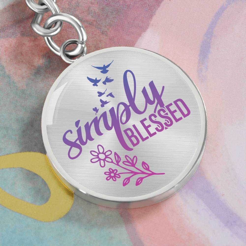 Simple Blessed Daily Reminder Keychain - Purple - Jesus Passion Apparel