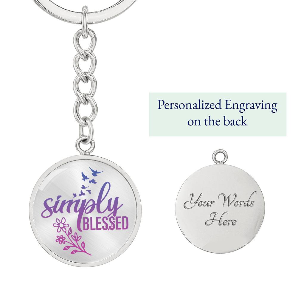 Simple Blessed Daily Reminder Keychain - Purple - Jesus Passion Apparel