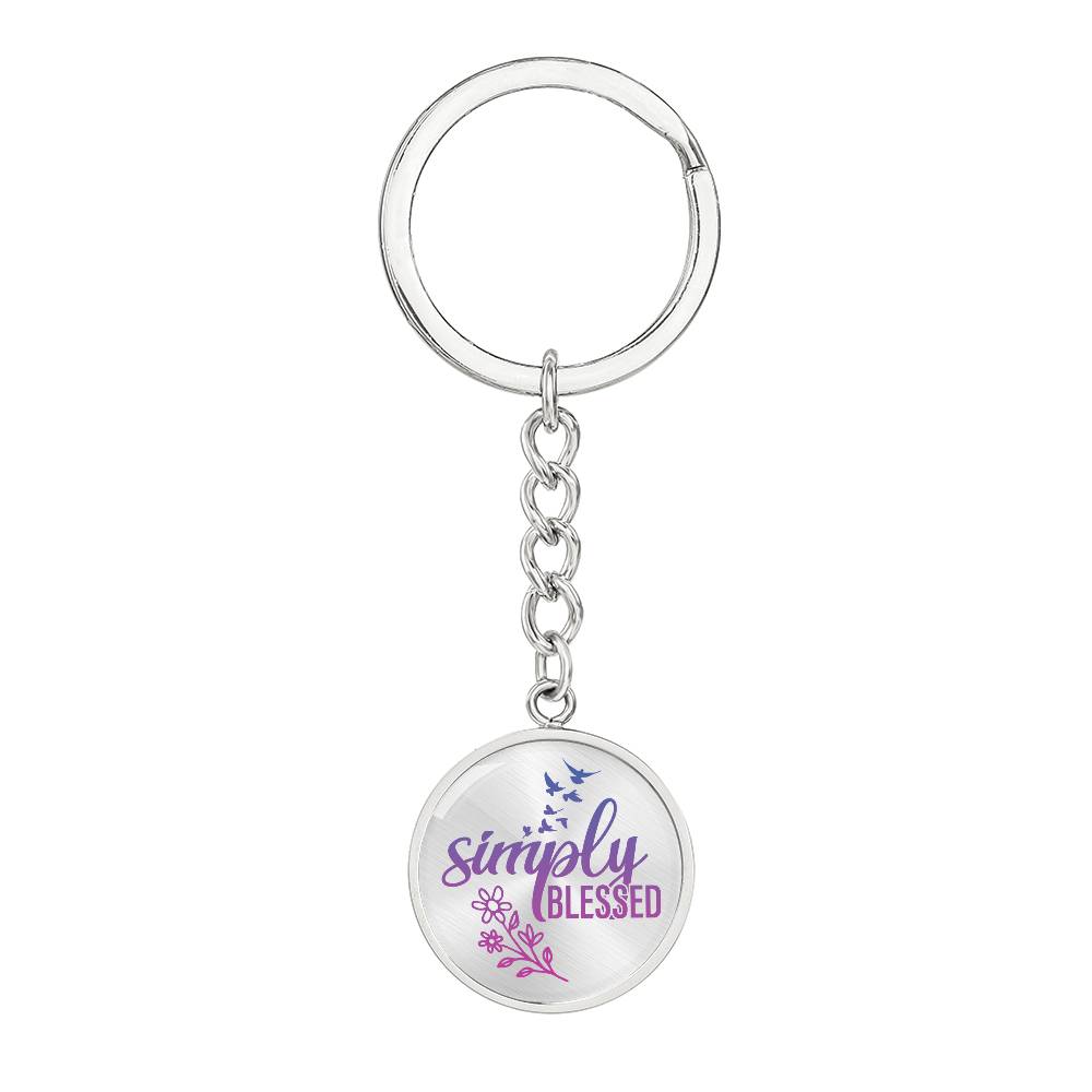 Simple Blessed Daily Reminder Keychain - Purple - Jesus Passion Apparel