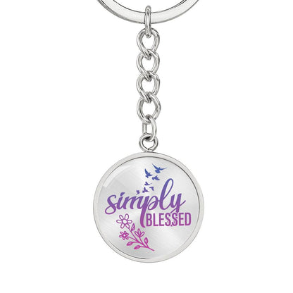 Simple Blessed Daily Reminder Keychain - Purple - Jesus Passion Apparel