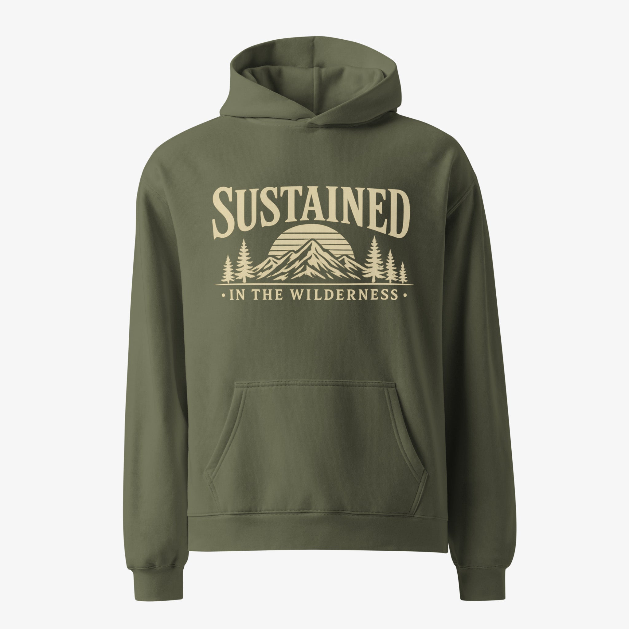 Green hoodie with a logo on a white background