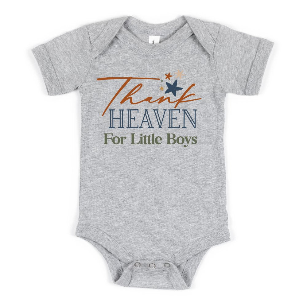 Thank Heaven for Little Boys Baby Bodysuit - Jesus Passion Apparel