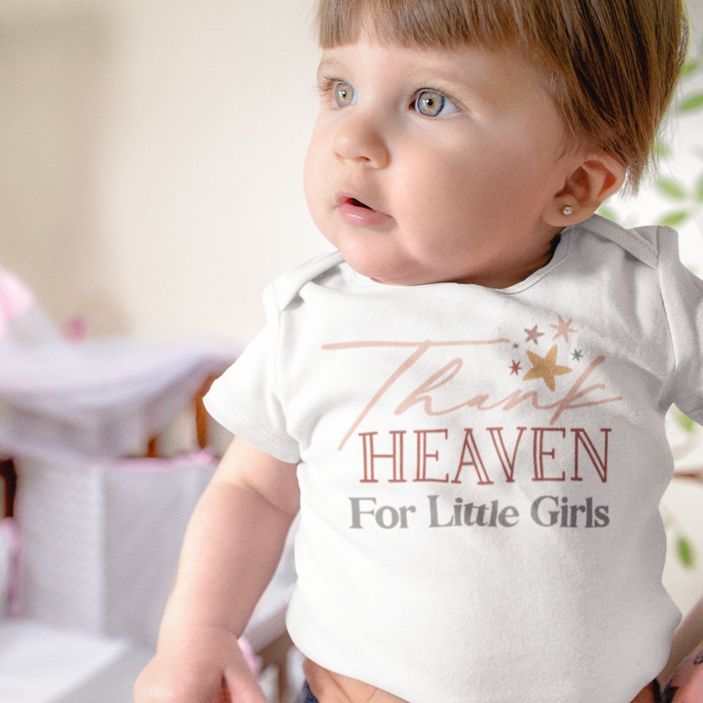 Thank Heaven for Little Girls Baby Bodysuit - Jesus Passion Apparel