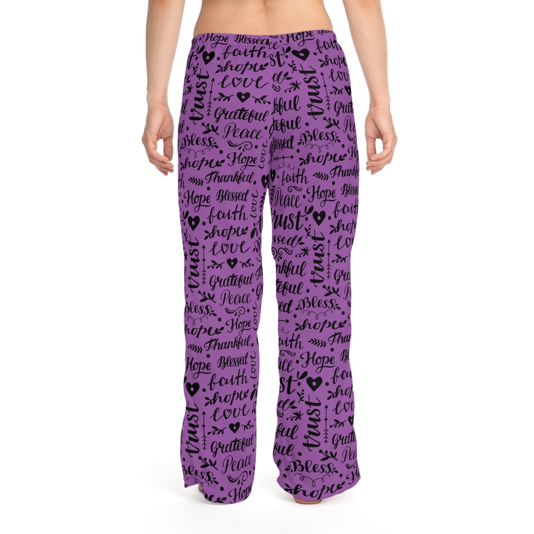 Thankful Grateful Blessed Women's Purple Lounge / Pajama Pants - Jesus Passion Apparel