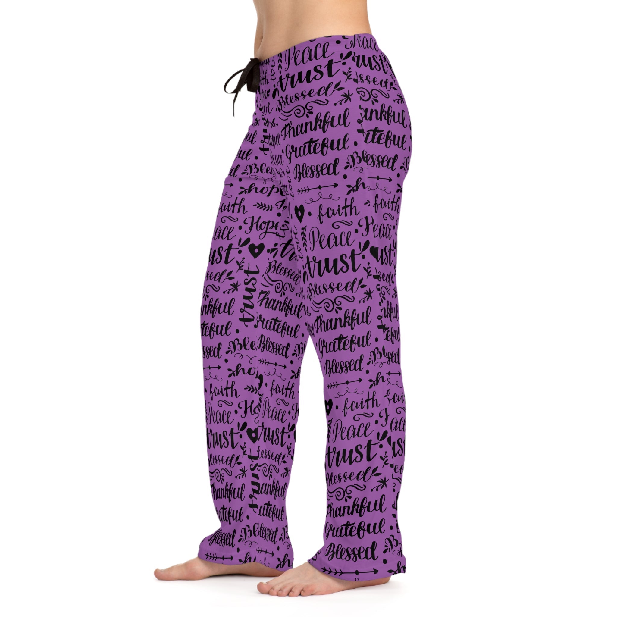 Thankful Grateful Blessed Women's Purple Lounge / Pajama Pants- Jesus Passion Apparel