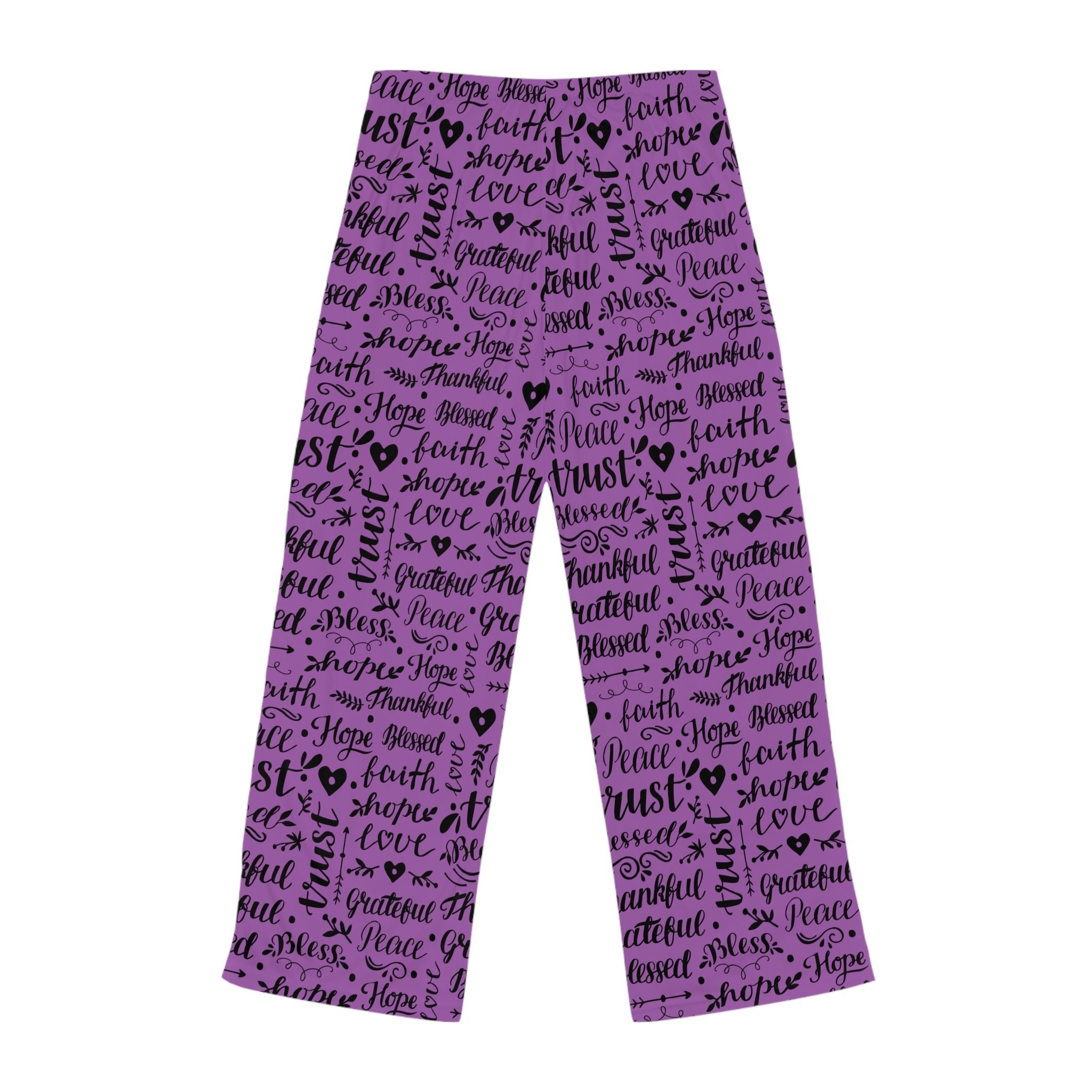 Thankful Grateful Blessed Women's Purple Lounge / Pajama Pants - Jesus Passion Apparel