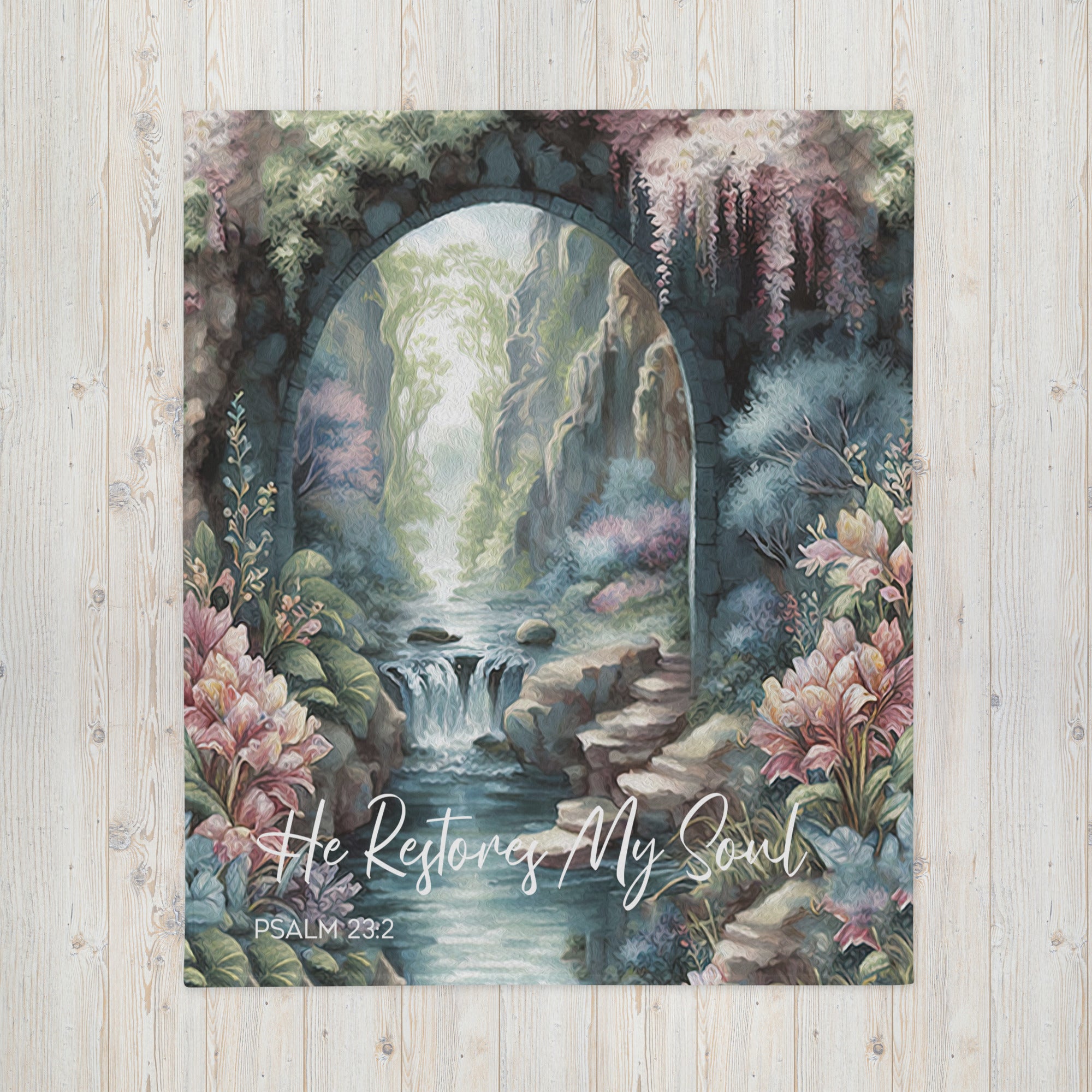 He Restores My Soul Throw Blanket - 2 Sizes Size: 50″×60″ Jesus Passion Apparel