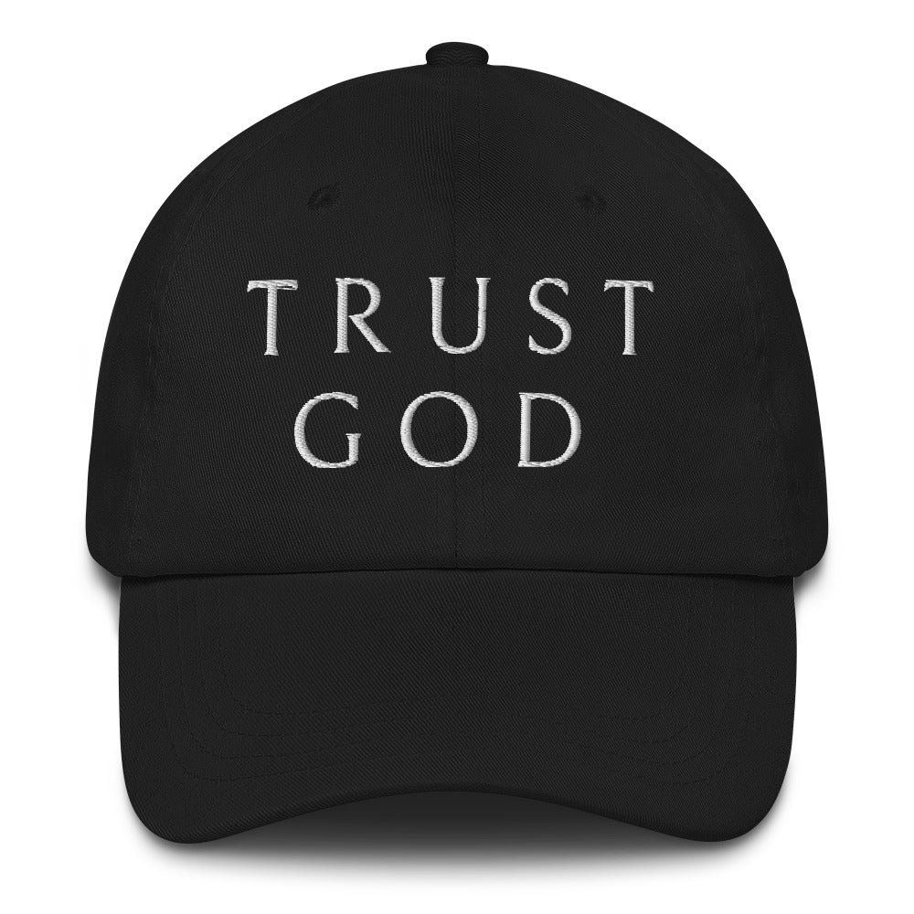 Trust God Style Classic Dad's Cap - Black with White Embroidery - Jesus Passion Apparel