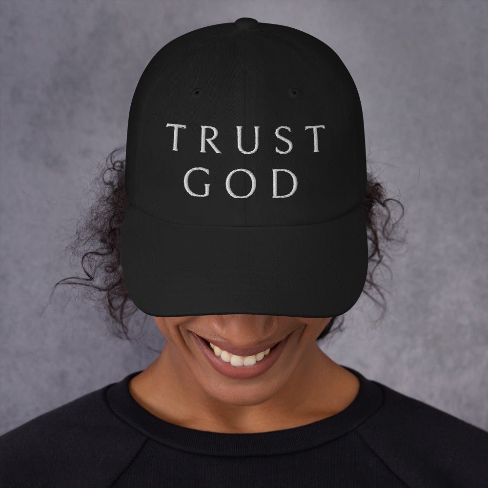 Trust God Style Classic Dad's Cap - Black with White Embroidery - Jesus Passion Apparel