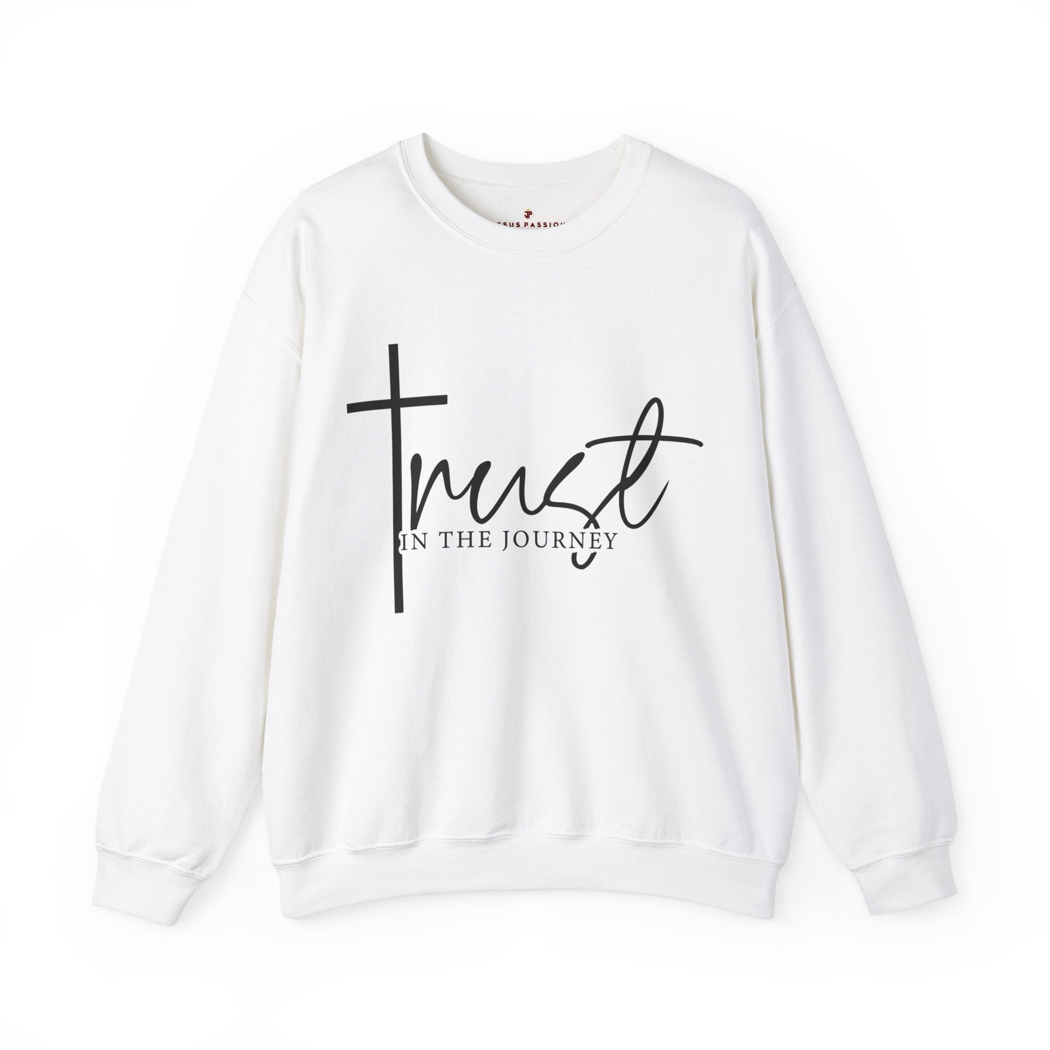 Trust in the Journey Women's Fleece Unisex - Fit Sweatshirt White / Sport Grey - Jesus Passion Apparel