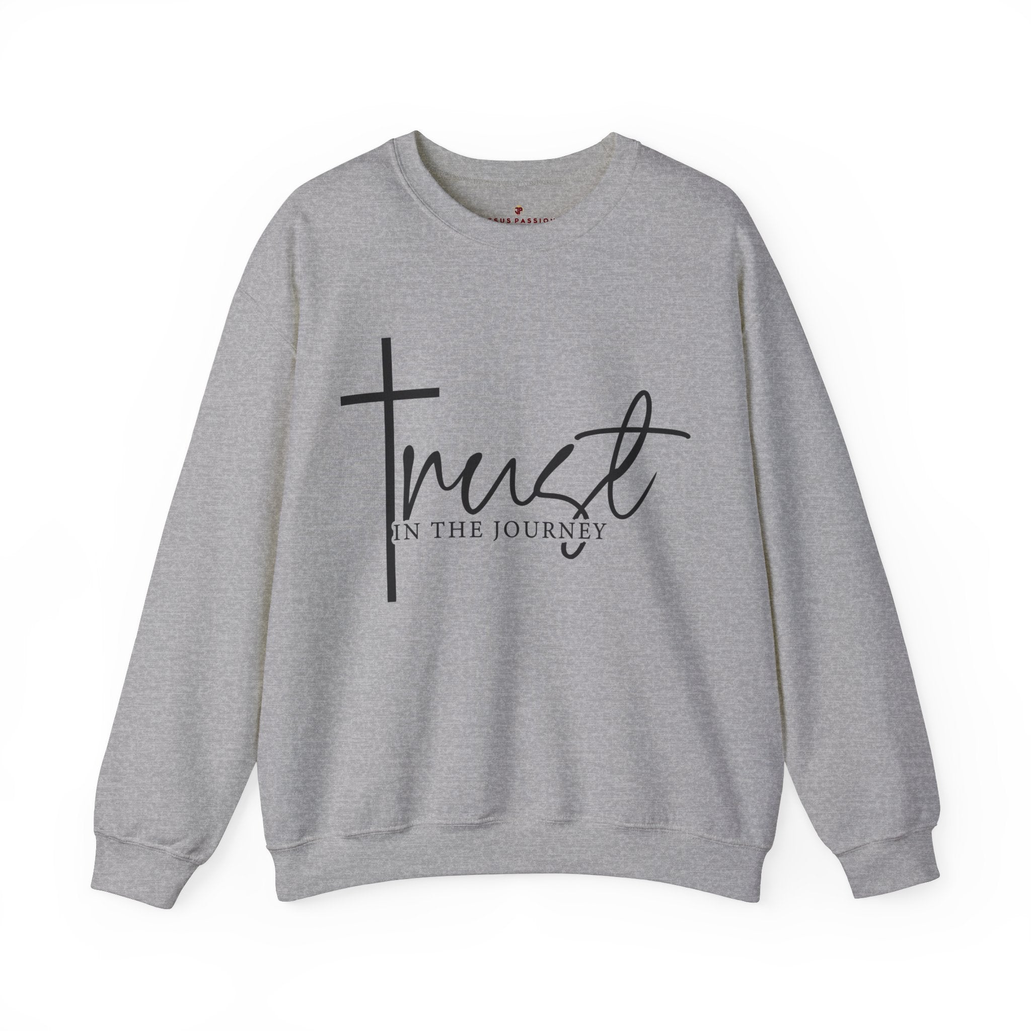 Trust in the Journey Women's Fleece Unisex - Fit Sweatshirt White / Sport Grey - Jesus Passion Apparel