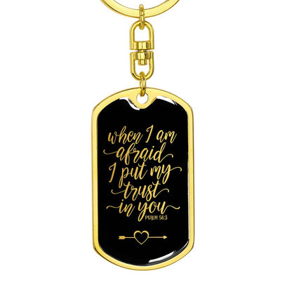 Trust in You - Gold Dog Tag with Swivel Keychain - Jesus Passion Apparel